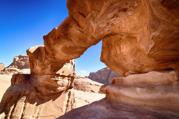 Rock bridge in Wadi Rum (Jordan)