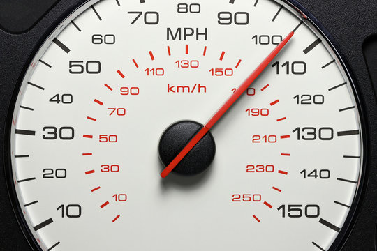 speedometer at 105 MPH