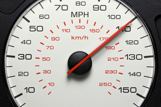 speedometer at 110 MPH