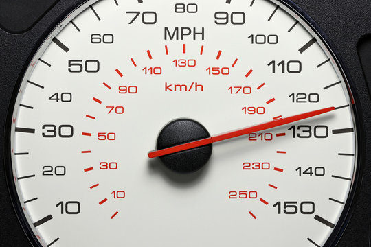 speedometer at 125 MPH