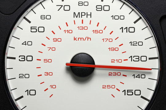 speedometer at 135 MPH