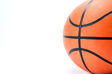 Orange basketball isolated on white background