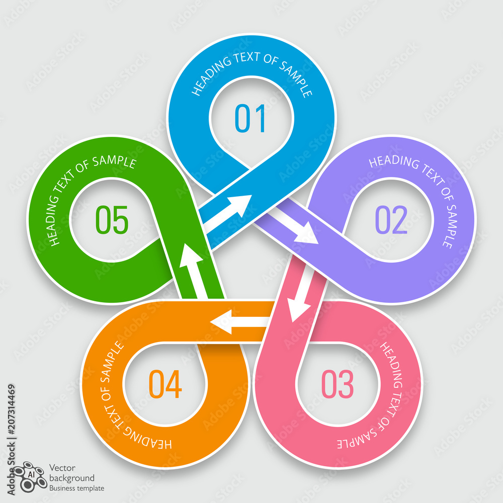 Wall mural 5-step process #vector graphics