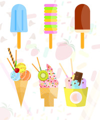 Vector objects collection of Ice cream
