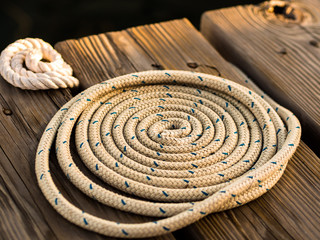 Coiled Rope on a Pier