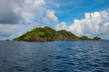Obraz premium East Misool, group of small island in shallow blue lagoon water, Raja Ampat, West Papua, Indonesia