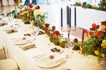 Table served for a banquet