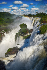 Detailed view of the Iguazu falls (Argentina)