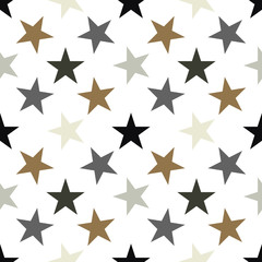 Seamless pattern with stars on white background. Vector illustration.