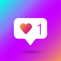New counter web icon for social networks. New follower colorful card. Vector illustration.