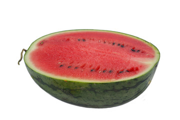 Watermelon sliced red and juicy isolated on white background.