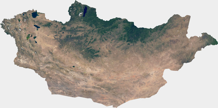 Large (27 MP) satellite image of Mongolia. Country photo from space. Isolated imagery of Mongolia. Elements of this image furnished by NASA.