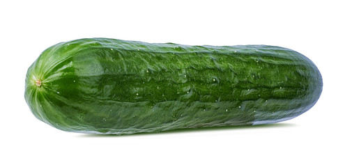 Fresh cucumber isolated on white background with clipping path