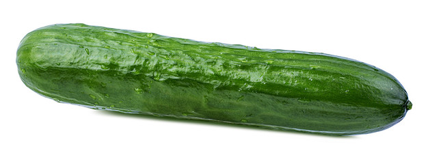 Fresh cucumber isolated on white background with clipping path