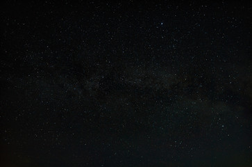 Fototapeta na wymiar Galaxy The Milky Way in the night sky with stars. A view of the open space. Long exposure.