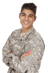 Army Soldier In Uniform Smiling With Arms Crossed