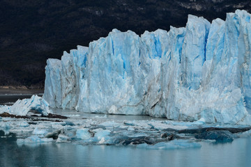 Detailed view of the Perito Moreno glacier in Patagonia