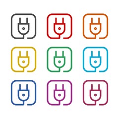 Plug in icon, color icons set