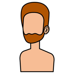 young man shirtless avatar character vector illustration design