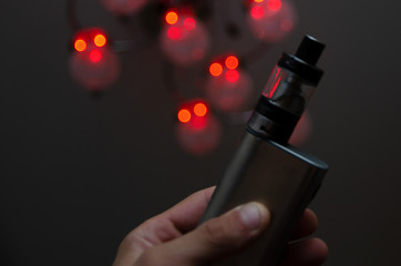 electronic cigarette, vape on a puny red background