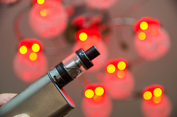 electronic cigarette, vape on a puny red background