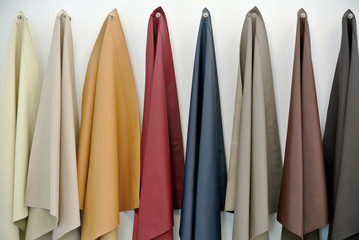 the colored hanging fabrics