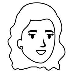 beautiful woman head avatar character vector illustration design