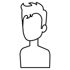 young man shirtless avatar character vector illustration design