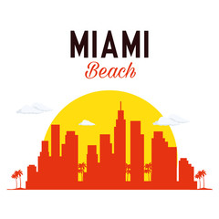 miami beach cityscape scene vector illustration design