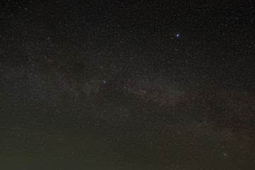 Galaxy The Milky Way in the night sky with stars. A view of the open space. Long exposure.