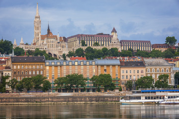 Budapest riverfront in the morning