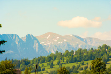 Tatra Mountains peaks in sunny day