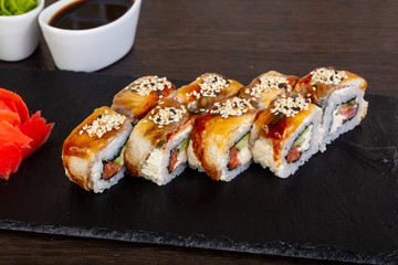 Tasty eel sushi