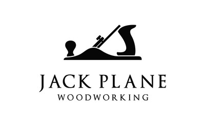 Wooden Fore Plane or Jack Plane Silhouette for Classic Vintage Woodworking Carpentry Logo design 