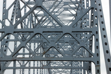 Close-up of bridge girders