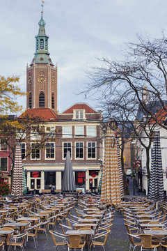 Netherlands, South Holland, Hague, Cafe on courtyard