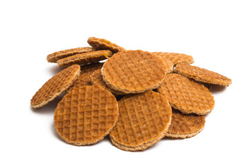 Dutch caramel waffles isolated