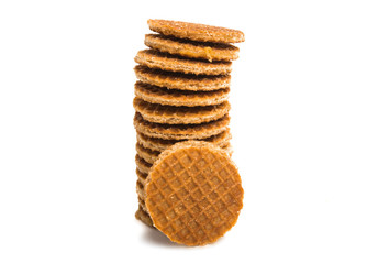 Dutch caramel waffles isolated