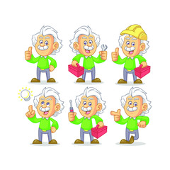 Mr Einsthink Mascot Design Vector