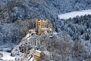 Winter in Bavaria - Schwangau - Hohenschwangau Castle..Winter in Bayern - Schwangau - Schloss Hohenschwangau.