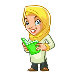 Muslimah Ramadan Mascot Design Vector