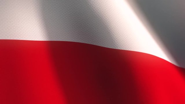 Powiewająca na wietrze polska flaga