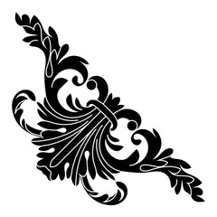 Vintage baroque ornament, corner. Retro pattern antique style acanthus. Decorative design element filigree calligraphy vector. - stock vector
