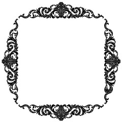 Vintage border frame engraving with retro ornament pattern in antique baroque style decorative design. Vector
