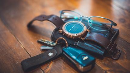 Car Key, Watch And Wallet