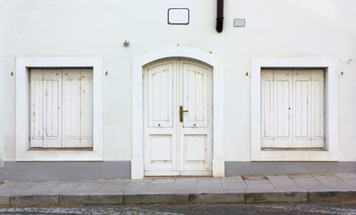 Facade of a White Traditional House