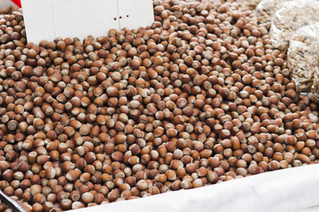 hazelnuts at turkish street bazaar