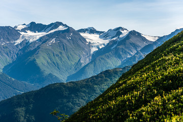 Kenai Peninsula Summer Snowcapped Mountains