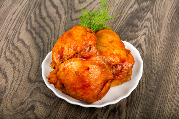 Roasted chicken thigh