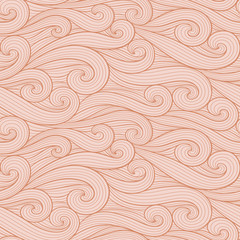 Abstract colorful curly lines seamless patterns set. Waves and curls vector illustration. Bright colorful seamlessly tiling background collection.